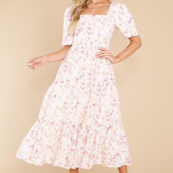 White floral eyelet lace dress - Picture 3 of 3